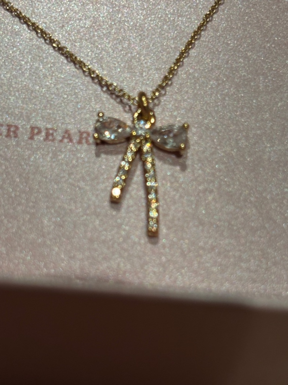 NIB Luna Norte Gold Freshwater Pearl & bow Layered Necklace Set - Picture 4 of 5